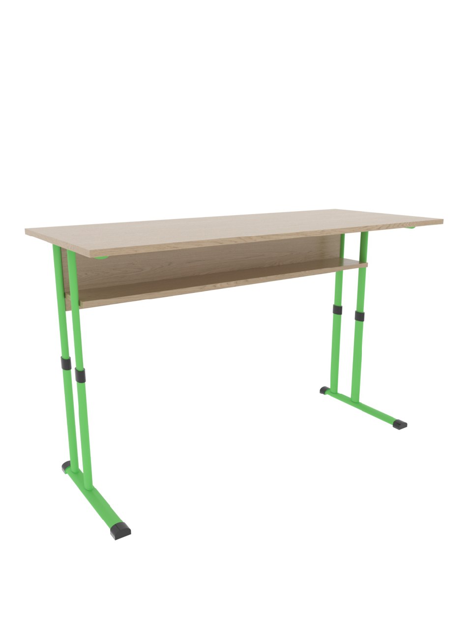 Стіл учнівський 2-місний регульований по висоті на плоскоовальній трубі. Рівненське НВП УТОГ. Габаритні розміри: 1200х500х640-760 мм